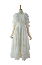 Surface Spell Floating Moon Edwardian Mid Sleeve One Piece(Leftovers/3 Colours)